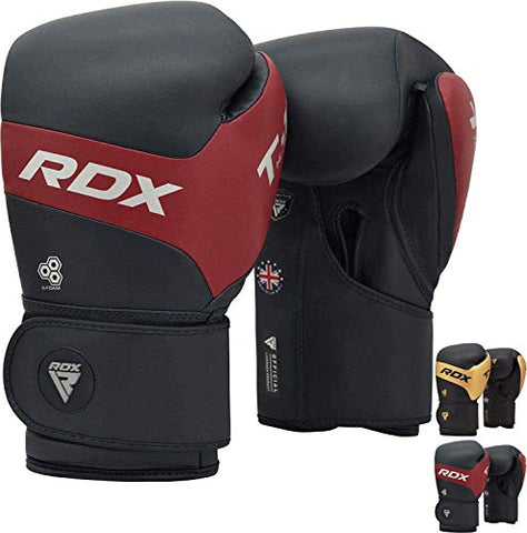 Image of RDX Boxing Gloves for Training & Muay Thai | Kalix Skin Combat Leather Mitts for Sparring, Kickboxing, Fighting | Great for Heavy Punch Bag, Double End Speed Ball & Focus Pads Punching