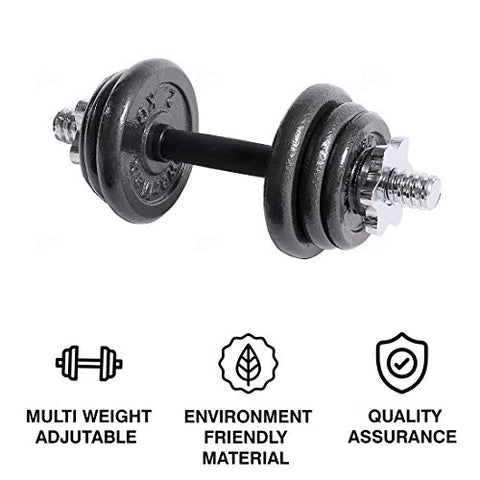 Image of PowerMax Fitness Adjustable Coated Iron Dumbbell and Anti-Slip Rod Set with Carry Case For Home Workout