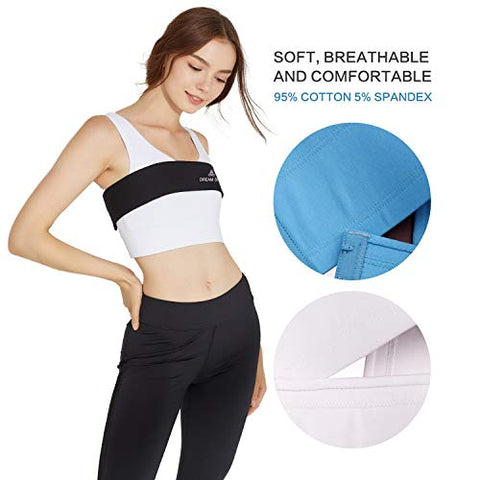 Image of DREAM SLIM Activewear Breast Support Band No-Bounce Extra Sports Bras for Women Adjustable Sports Bra Strap (Blue, S)