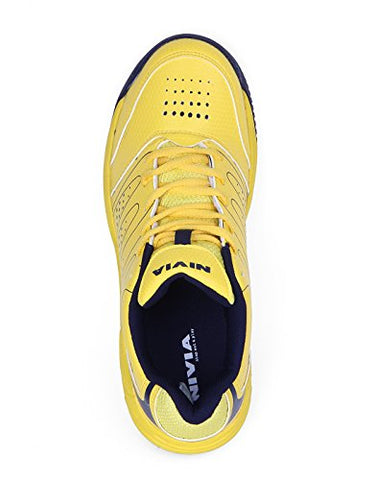 Image of Nivia Men's PU Tennis Shoes (Yellow Blue) - 7 UK