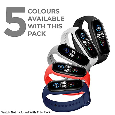 Image of CROSSVOLT Adjustable Xiaomi Mi Band 5 & Mi Band 6 Watch Silicone Strap Band Bracelet - (Set 5)