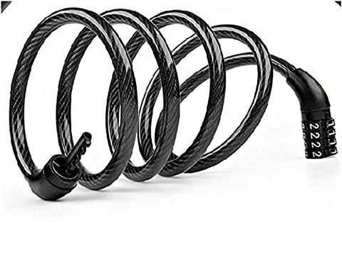 Image of ShreNik Bicycle Password Number Chain Secure 4 Digit Fixed Numeric Number Cable Lock (Black)