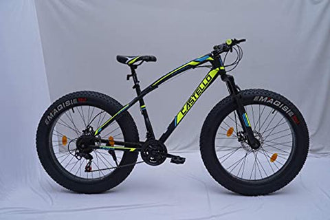 Image of Love Freedom Jaguar Fat 26 Inches Wheel Size With 18 Inches Steel Frame Bicycle with Dual Disc Breaks 21 Gears For Men(Green)