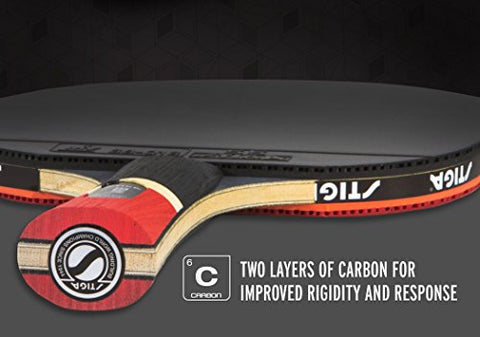 Image of Stiga Pro Carbon Wooden Table Tennis Racket- Multicolour