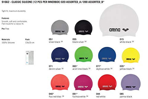 Image of Arena 91662 Classic Silicone Swimming Caps (White)