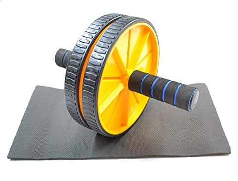 Image of LIVOX Plastic Tummy Trimmer with Double Toning Resistance Tube, Abe Roller- Men & Women Home Exercise Workout Kit (Multicolor) (Combo of 3)