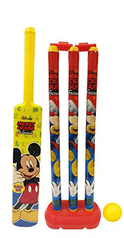 Image of Bless Amazing Kids Cricket Kit Set with Bat Balls Wickets Bells - Indoor, Beach, Outdoor, Garden Play Set for 2-6 Yrs Kids (Plastic, Yellow)