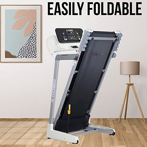 Image of Kobo TM-215 Stainless-Steel 2.5 HP - 5 HP Peak DC Motorised Treadmill for Home Use with Bluetooth Connectivity APP, Free Installation Assistance (White)