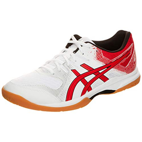 Image of ASICS Men's Gel-Rocket 9 White/Classic Red Badminton Shoes-11 UK (46.5 EU) (12 US) (1071A030)