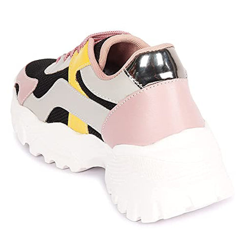 Image of ZAPATOZ Women's Stylish Lightweight | Casual Shoes | Sneakers Black