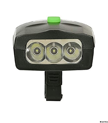 Image of Wavva LED Light Orange Bicycle Bike Accessories Adjustable Safety Warning Loud Horn Black (3 Modes)