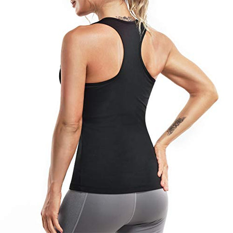 Image of Eleady Workout Tank Tops for Women Built in Bra Racerback Yoga Athletic Tops Sleeveless Sport Shirts Fitness Gym Activewear (Black, X-Large)