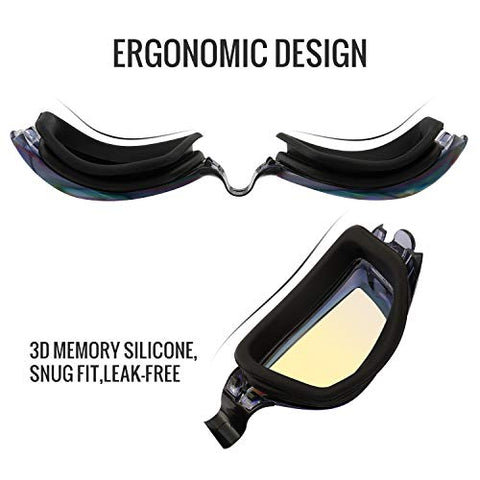 Image of aegend Swim Goggles, Swimming Goggles No Leaking Anti Fog UV Protection Triathlon Swim Goggles with Free Protection Case for Adult Men Women Youth Kids Child, Green Blue