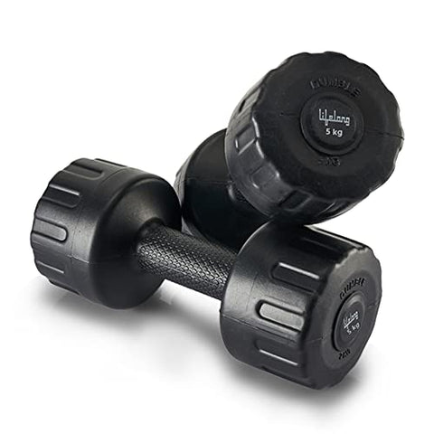 Image of Lifelong PVC Dumbbells Pack of 2 for Home Gym Fitness Barbell, Workout at Home; for Resistance Training; Easy Grip and Anti- Slip Dumbbells (6 Month Warranty)