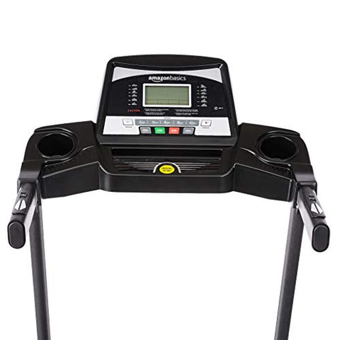 Image of AmazonBasics DC Motorized Black Treadmill with 3 Level Manual Incline, 1.5 HP Continuous and 3.0 Peak Power, Max Speed 14 kmph, Max Weight 110 Kg