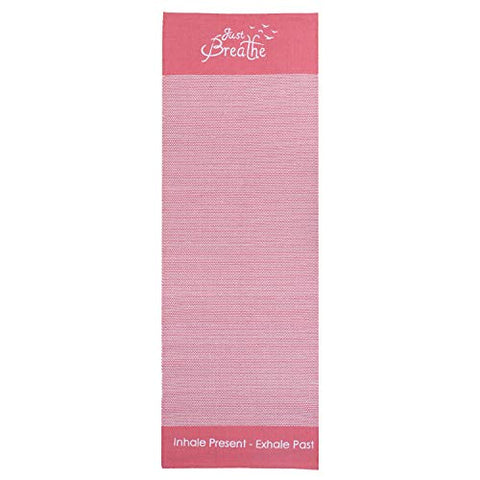Image of Arka Just Breathe Natural Handmade Cotton Yoga Exercise Mat for Men & Women. (Pink) Dimensions- 72 X 24 Inch,4 mm Thick