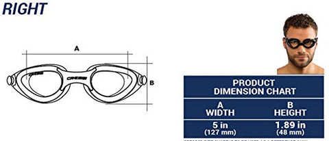 Image of Cressi Right Adult Swim Goggles for Men with Protective Case (Clear, Large)