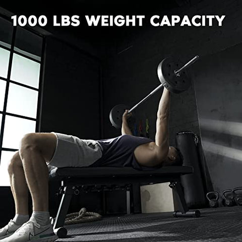 Image of FLYBIRD Flat Weight Bench Exercise Bench Foldable for Strength Training, 650 LBS Weight Capacity