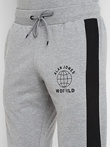 Image of Alan Jones Clothing Men's Cotton Athletic Gym Running Sports Track Suit (TSUIT21-P02_Melange_XL)