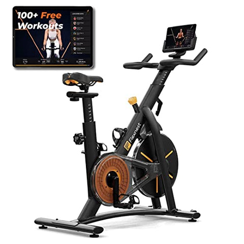Image of Flexnest Flexbike Spin Bike | Smart Bluetooth Exercise Cycle for home gym with Live Classes on App, 100 Resistance Levels stationary Exercise Bike for Home Gym Workout & Cardio weight loss machine gym cycle (Black)