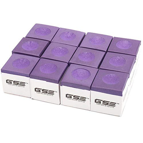 Image of GSE Games & Sports Expert 12-Pack of Billiard/Pool Cue Chalks (5 Colors Available) (Purple)