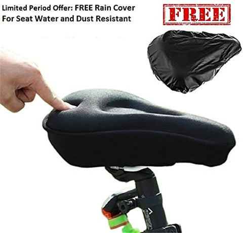 Image of NKSA Bicycle Silicone Gel Seat Saddle Cover Soft Cushion Black
