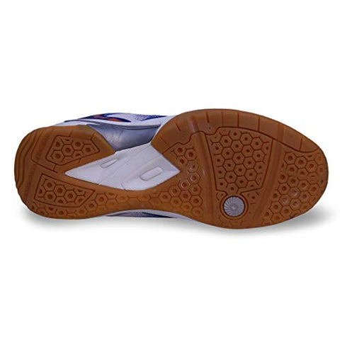 Image of FEROC Men's Yellow, White, Blue Polyurethane Badminton Shoes - 9