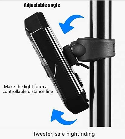 Image of Lista Bicycle Tail Light USB Rechargable Smart Wireless Remote Control Turn Signal Warning Lamp Bike Taillight