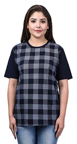 Image of SHAUN Women T-Shirt(104WTS1_N44_DarkBlue_X-Large_Pack of 1)
