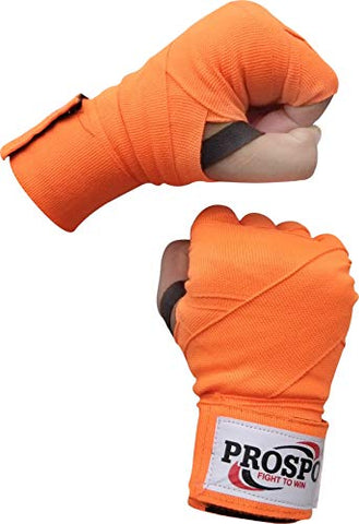 Image of PROSPO Florescent Orange Boxing Mexican Stretch, Handwraps, Spandex Bands, Hand Bandage Protectors (180 Inch - Pack of 1 Pair).