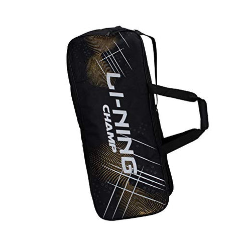 Image of Li-Ning Champ ABDP374 Polyester Badminton Kit-Bag (Black) with Shoe Bag