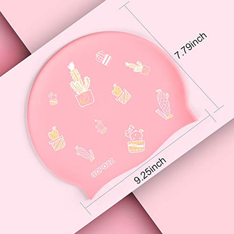 Image of COPOZZ Kids Swim Caps, Silicone Waterproof Swimming Cap Hat for Children Boys Girls Aged 5-12