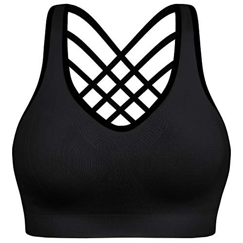 BHRIWRPY Push Up Padded Strappy Sports Bras for Women