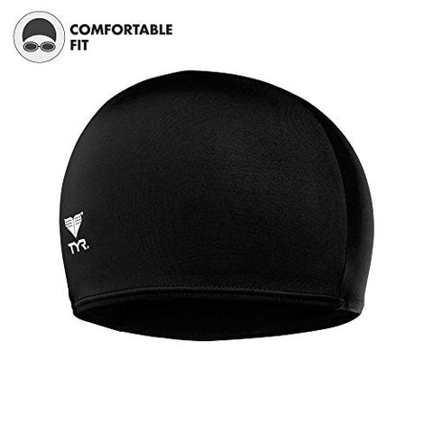 Image of TYR Lycra Swimming Cap (Black)- LCY-001