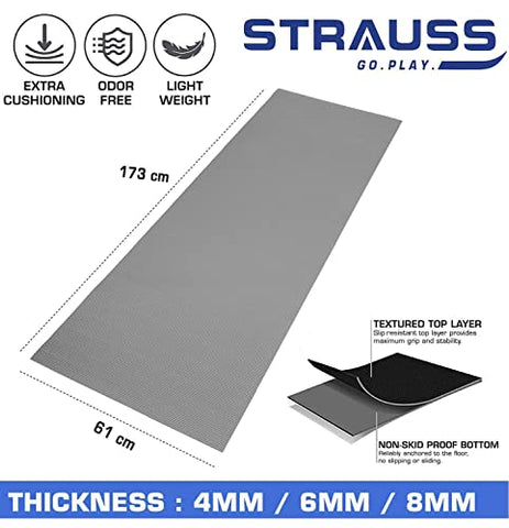 Image of Strauss Yoga Mat, 6mm (Grey)
