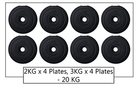 Image of StarX 20kg Home Gym Combo with 3ft Road and Accessories, Black