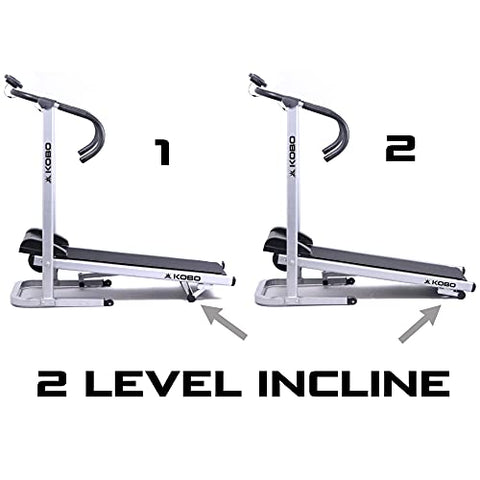 Image of Kobo Manual Treadmill for Home Cardio Weight Loss Gym Workout - Free DIY Installation Support - Black