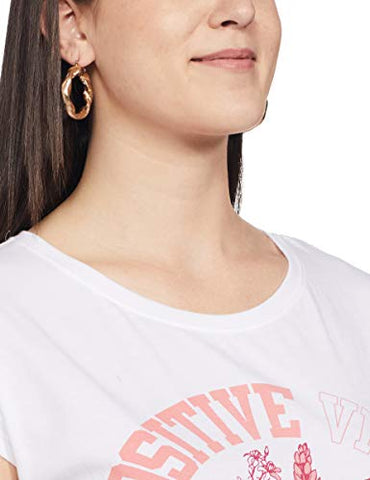 Image of Jockey Women's Plain Regular fit T-Shirt (AW54_White Large)