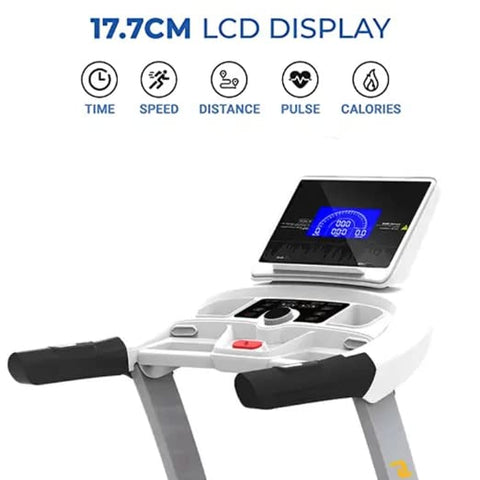 Image of Toning® Automatic Treadmill 3.HP AC Motor (Peak 6 HP) LP-200AC Semi Commercial Treadmill with Extra Suspension Technology, Auto Inclination, 7" LCD Display (White)