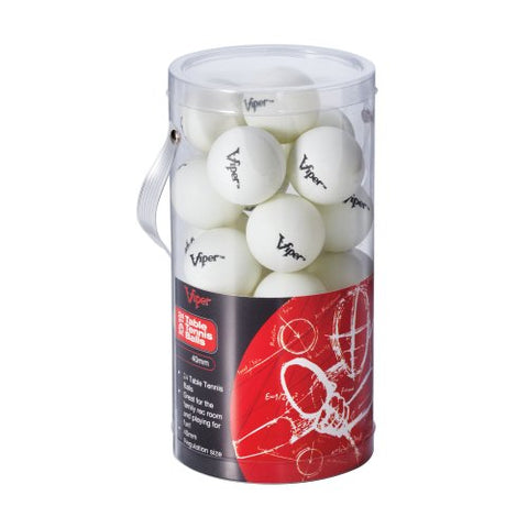 Image of Viper Table Tennis Balls: White 40 mm Regulation Size, 2 Star Rating, 24 Pack
