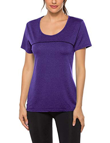 Image of Woman T-Shirts Gym Short Sleeve Running Shirts Sport T Shirt Workout Women's Athletic Shirts Tees