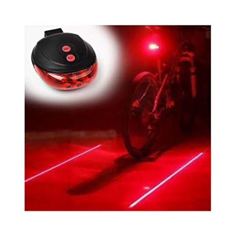 Image of SUKHAD 5 LED+2 Laser ABS Cycling Bike Bicycle Flashing Rear Tail Light/Warning Light, 3.15 x 2.76 x 0.98 inch, Red & Black.