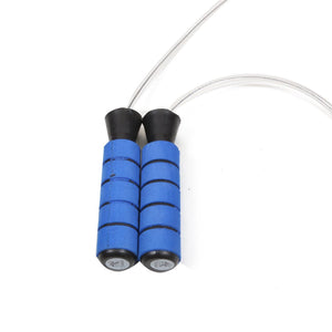 Myspoga 915 6 Feet Skipping Rope For Workout | Plastic Rubber Coated Handle With PVC Euro2 Coated On Steel Wire Rope (Blue)