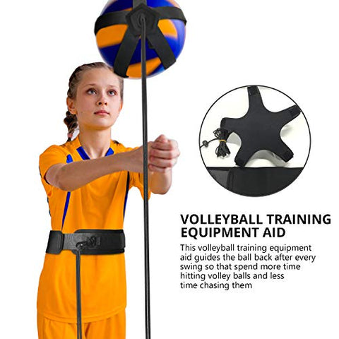 Image of TOBWOLF Volleyball Training Equipment Aid, Elastic Self-Training Volleyball Resistance Band with Adjustable Waist Belt & Ball Pouch & Hand Strap for Practicing Serving, Spiking, Arm Swing Passing