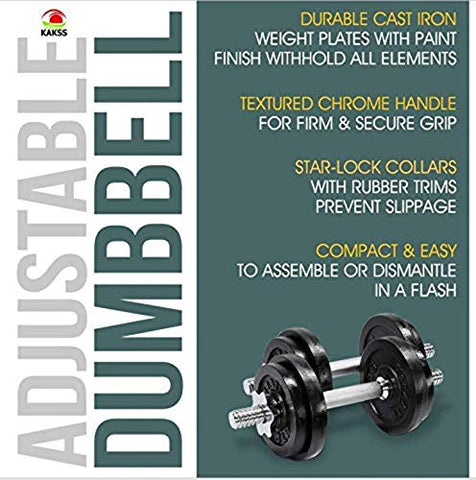 Image of KAKSS Exclusive CAST Iron Adjustable Dumbbells 10 KG to 100 KG (Proudly Made in India) (18)