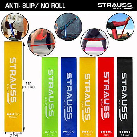 Image of Strauss Exercise Latex Resistance Bands, (Set of 5)
