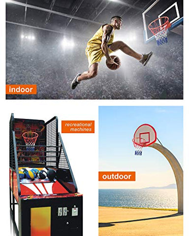 Image of U/A Basketball Net Replacement Heavy Duty, 2020 Official Professional Quality, Fits Outdoor Indoor Standard Rim, All Weather Anti Whip -12 Loops (Red White Blue)