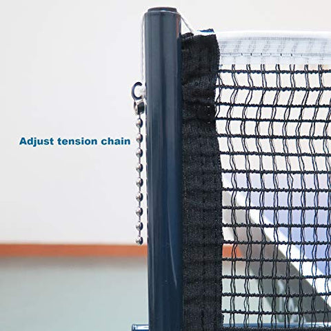 Image of Comesee Ping Pong Net Set Table Tennis Table Post Professional Spring Activated Clamp with Net Clip Insert, 1.2 Inch Width Grip Holder, Tension and Height Adjustable Easy Set Up (Black)