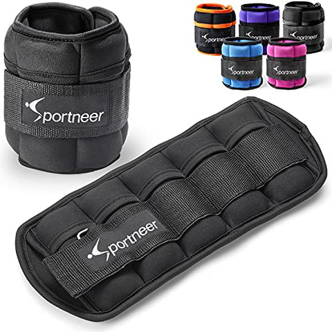 Image of Sportneer Men, Women and Kids Adjustable Ankle Weights Wrist Straps Ideal for Fitness, Walking, Running, Jogging, Exercise, Gym, Workout (0.23-0.9Kg for Each) -2 Pack