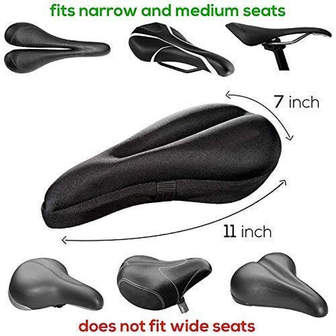 Image of ShreNik Made in India Silicone Soft Cushion MTB Bikes Bicycle Cycle Saddle Seat Cover (Black Colour, 11 Inches, Free Size)